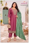 Plus Badra By Aanchi Vichitra Silk Kurti With Bottom Dupatta
